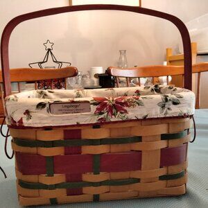 Longaberger 2008 Christmas Collection Wrap It Up Basket With Liner and Protector